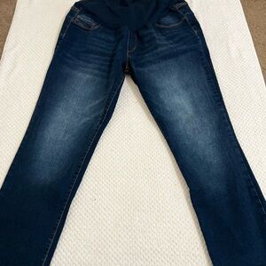 S.O.N.G. Maternity Denim Jeans  - XL Blue Straight Stretch High Rise